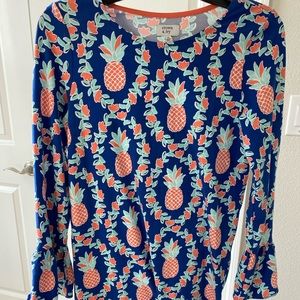 Crown and Ivy blue and coral pineapple dress